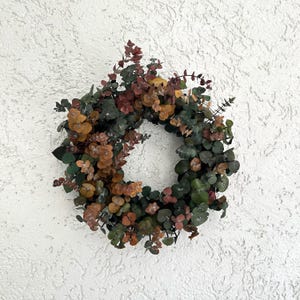 Natuurlijke eucalyptus deurkrans | Handgemaakte binnenmuurhanger 14&quot; | Rustiek groen deurdecor | Housewarmingcadeau