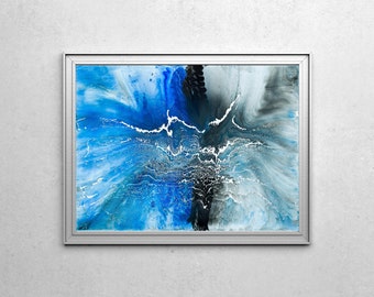 Modern Contemporary Ocean Art Print, Ocean Waves Painting, Ocean Painting, Abstract Ocean Art, Abstract Waves Giclee Print by Justin Strom