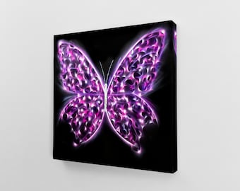 Ethereal Purple Butterfly Art Print, Rosy Flame Design