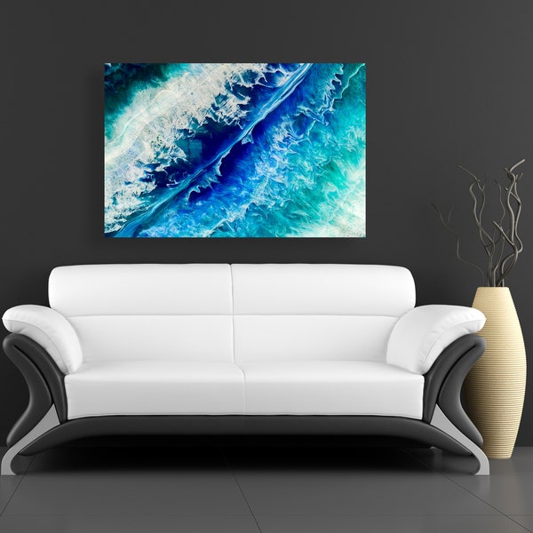 Ocean Wall Art, Abstract Ocean Canvas Print, Ocean Art, Abstract Beach Painting, Abstract Wave Painting, Wave Art, Wave Canvas Print