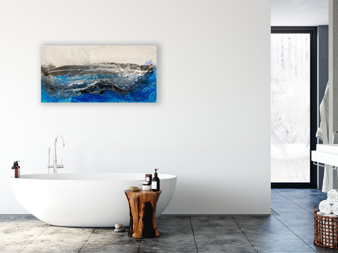 Modern Contemporary Ocean Art Print Ocean Waves Painting Etsy