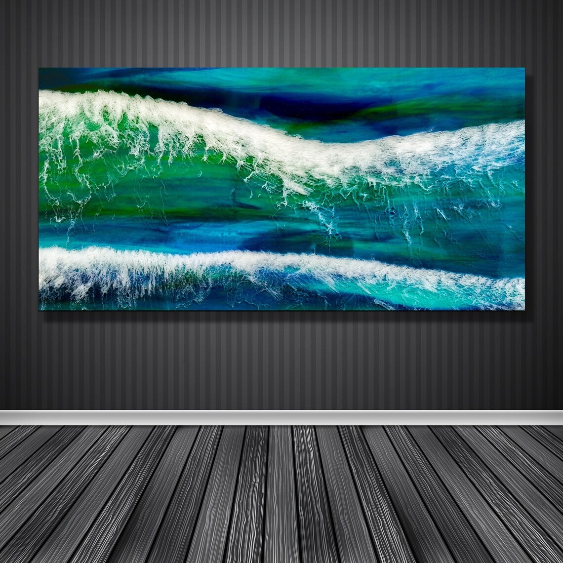 Abstract Ocean Canvas Print Ocean Art Abstract Beach Canvas Etsy