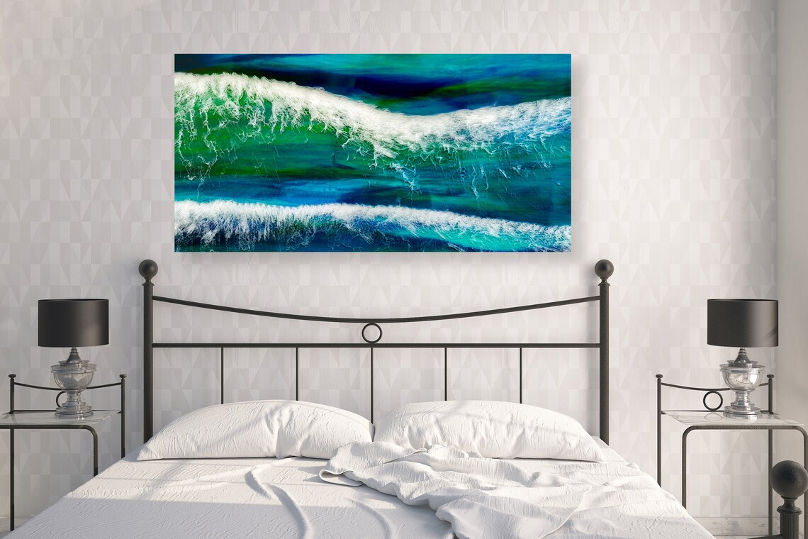 Abstract Ocean Canvas Print Ocean Art Abstract Beach Canvas Etsy