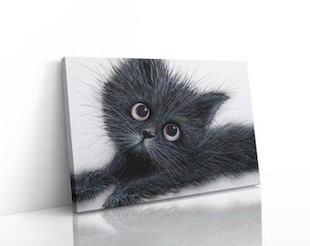Cat Art Print, Feline Painting, Black Cat Art, Animal Print
