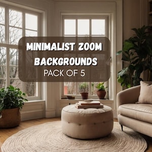 Minimalist Home Office Virtual Backgrounds for Zoom and Teams (Digital Download Pack of 5