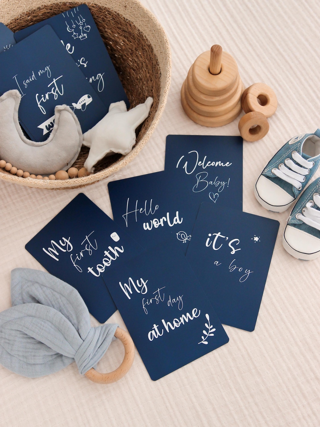 Printable Baby Milestone Cards – Monthly Baby Photo Props – First Year ...