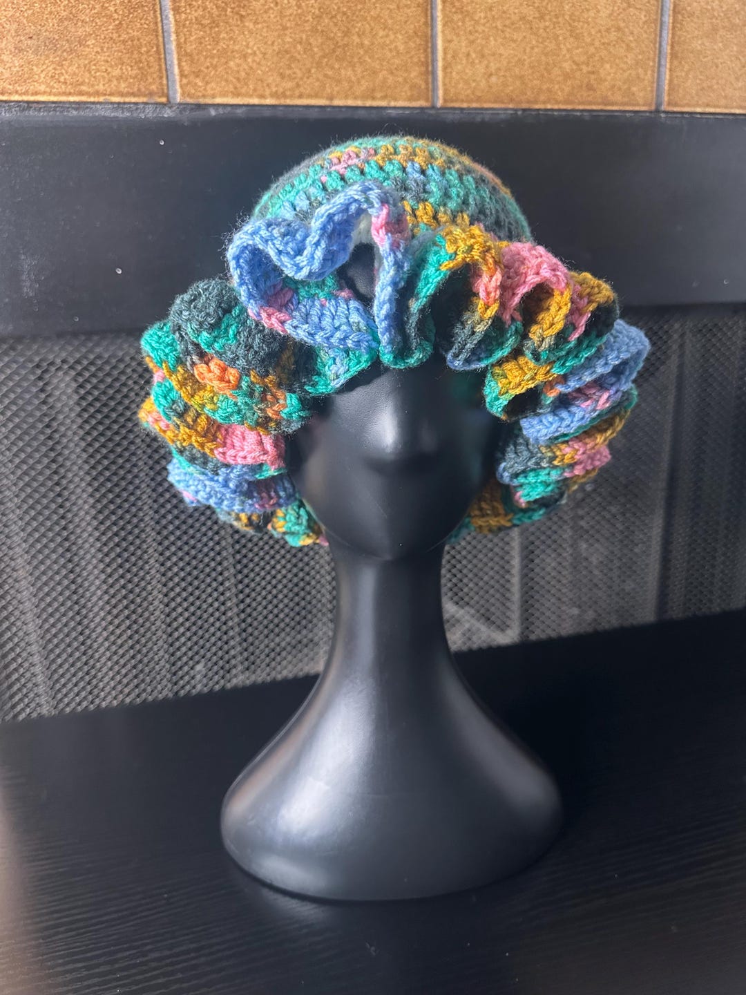 Crochet Ruffle Hat, Bucket Hat, Ruffle Hat, Multi-colored - Etsy