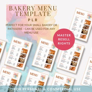 Bäckerei Menü Preisliste Vorlage | Bäckerei Menü Vorlage für kleine Unternehmen | Canva Vorlage | Preisliste für die Hausbäckerei - Minimalistisch