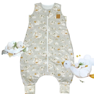 Gooseling Tenderness, saco de dormir para bebês 100% algodão orgânico com pernas, saco de dormir para crianças pequenas, saco de dormir de algodão padrão Oeko-tex