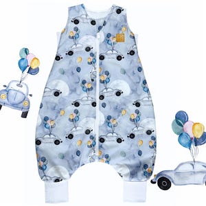 Rally divertido, saco de dormir infantil 100% algodão orgânico com pernas, saco de dormir infantil, saco de dormir de algodão padrão Oeko-tex