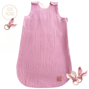 Pétala de Rosa, saco de dormir de musselina 100% orgânica para o verão, saco de dormir para bebê, saco de dormir de algodão para bebê, saco de dormir para recém-nascido
