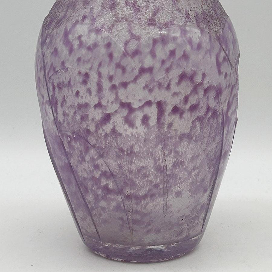 French Art Deco Dugue Glass Vase - Etsy