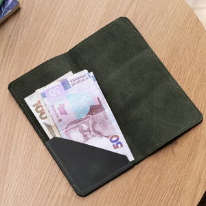 Personalisierter Geldumschlag aus Leder, Geldhülle aus Leder, dünne Brieftasche aus Leder, Geldscheinhalter aus Leder, personalisierter Geldumschlag, Bargeldhülle