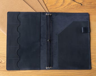 Leather notebook cover personalized, Customized notebook cover, Leather notebook holder, Refillable leather notebook a5, A4 journal cover