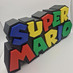 3D-Printed Super Mario Desk Sign – Gamer Room Decor