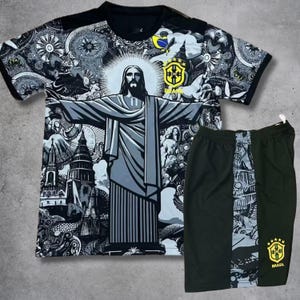 Brasil Kids Set, Brasil Jesus Edition Kids Set, Kids Football Kit , Custom Kids Jersey, Soccer Kit For Kids, Gift for Boys and Girls