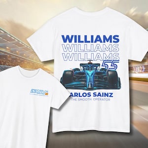 Williams Racing F1 Car T-Shirt, Formula 1 Fan Shirt, Carlos Sainz T-Shirt, Smooth Operator Hoodie, Carlos Fan Merch,Carlos Sainz Hoodie
