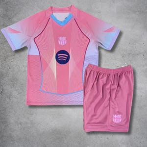 Barcelona Pink Edition Kids Set, Kids Football Kit ,  Barca Kids Set , Soccer Kit For Kids, Youth Barcelona Football Gift for Boys and Girls