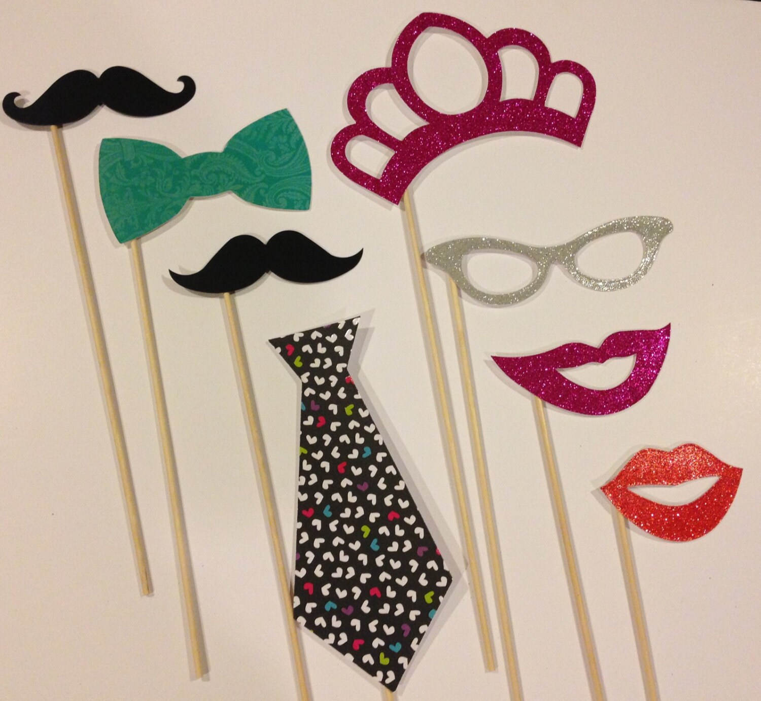 Glasses on a Stick Photo Prop Set of 8 Etsy