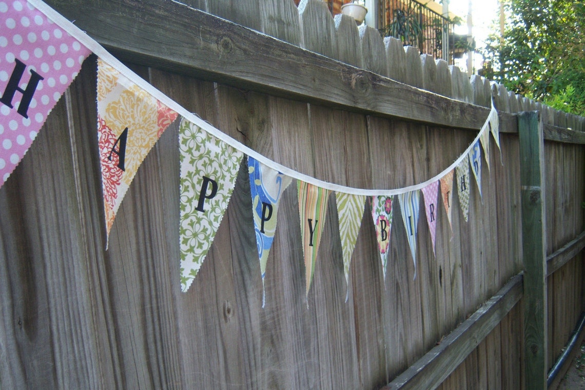Custom Made Fabric Cloth Banner Bunting Pennant reusable Etsy