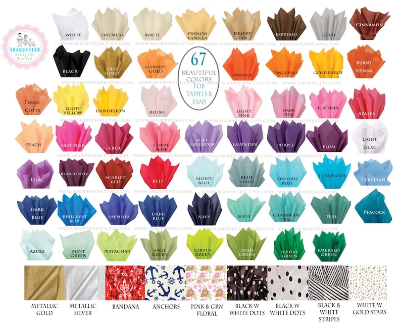 Plain and Simple Natural Tassel Garland Tissue Paper Tassels Garland Kit Set of 6 to 50 Choose your quantity