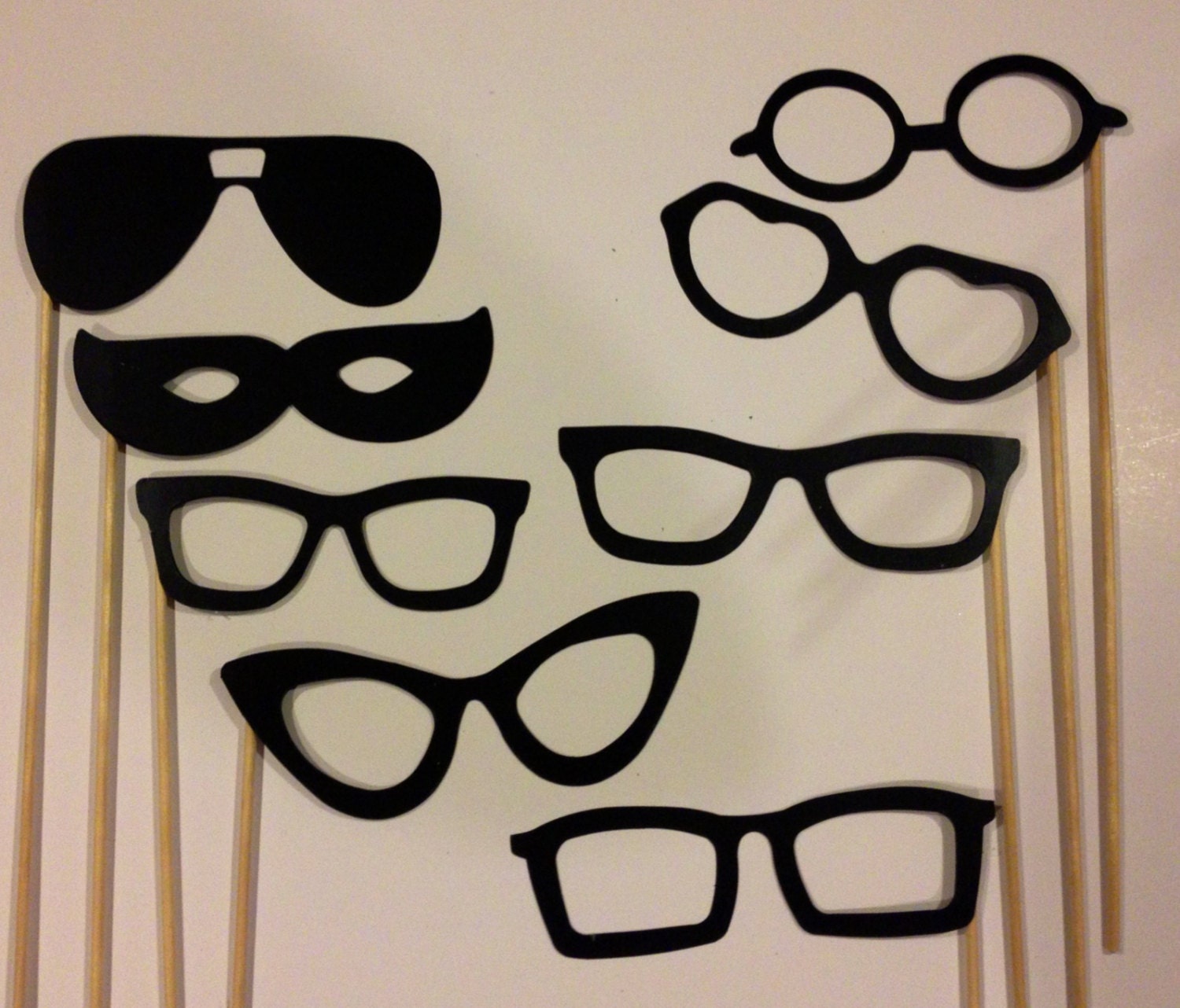 Glasses on a Stick Photo Prop Set of 8 Etsy