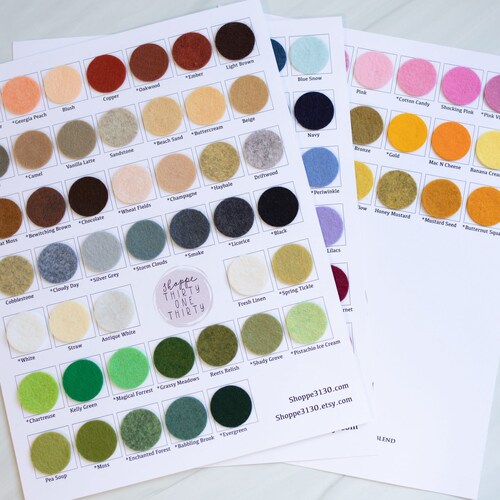 90 Sheets shops Wool Felt Any Colors 9 x 12