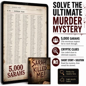 Sarah Killed Me! Logikpussel, 5 000 misstänkt vem-dunit-avdragsspel (digital nedladdning)