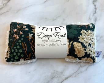 Weighted Eye Pillow, Deep Rest Eye Pillow in Emerald Floral