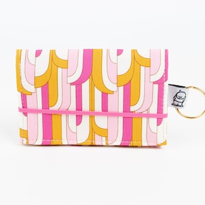 Mod Print Vegan Card Wallet, Reusable Gift Card Holder, Business Card Case, Small Wallet, Gift under 30, Bi fold wallet,