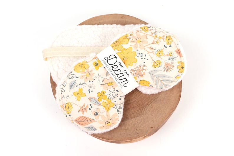 Soft Sleep Mask, Cotton Eye Mask, Floral Sleeping Mask, Lightweight Travel Mask, Gift For Women/ Sunshine image 1