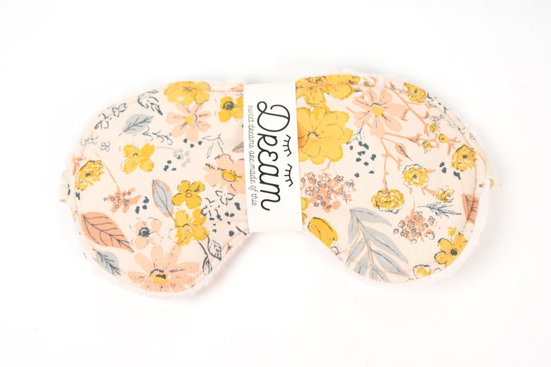 Soft Sleep Mask, Cotton Eye Mask, Floral Sleeping Mask, Lightweight Travel Mask, Gift For Women/ Sunshine image 2