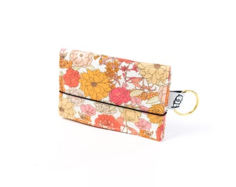 Card Wallet, Floral Card Wallet, ID Case, Small Accessory, Fabric Wallet, Card Holder, Business Card holder, Slim Wallet, Liberty