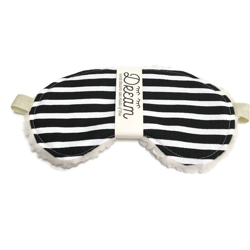 Black and White Striped Sleep Mask for Men and Women  display picture 1