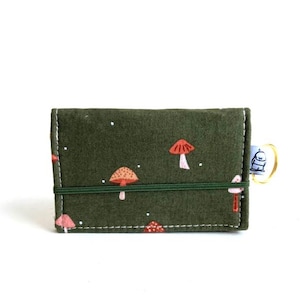 Monedero con diseño de hongos Cottagecore, tarjetero reutilizable, tarjetero de visita, billetera pequeña, regalo por menos de 30 dólares, billetera plegable, billetera delgada