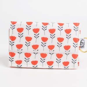 Floral  Card Wallet and ID Case,  Unisex fabric Card Wallet, Vegan Wallet, Vegan Card Case, Credit Card Case, Holland Tulip