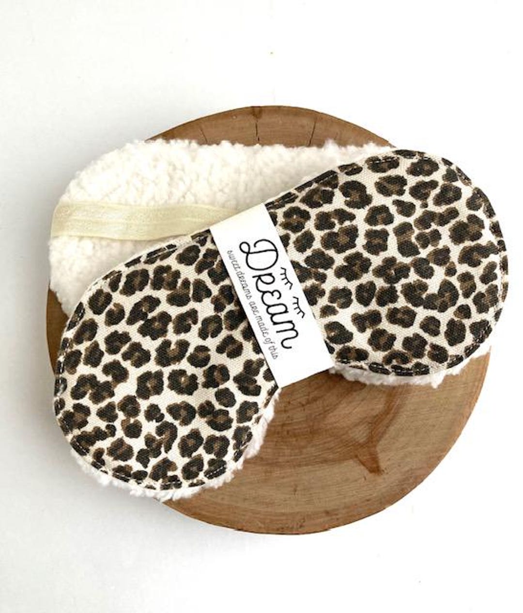 Leopard Sleep Mask: Cotton & Faux Sherpa, Handmade Travel Mask - Etsy