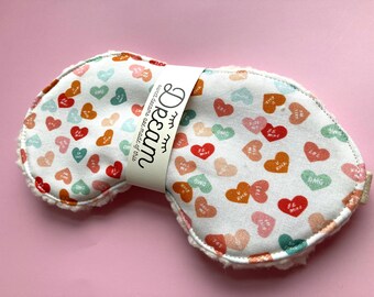 Valentines Day Gift Sleep Mask , Conversation Hearts Valentine Candy Print