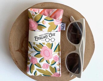 Floral Eyeglass Case: Soft Padded Glasses Sleeve (3.5" x 7")