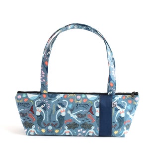 Tomboy Handbag, Zippered Purse, Purse , Handbag, Fabric Handbag, Fabric Purse, Shoulder Bags,Mermaid print image 1