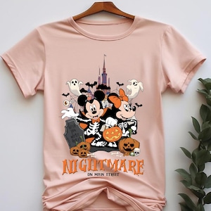 Vintage Nightmare On Main Street Shirt, Jack Skellington Shirt, Oogie Boggie Shirt, Disney Halloween, Halloween Party, Jack And Sally Shirt
