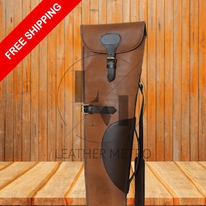Leather Shotgun Slip Case for Hunting, thick brown shotgun case, rifle case, gift for hunters, personalization Barrel case, Handmade