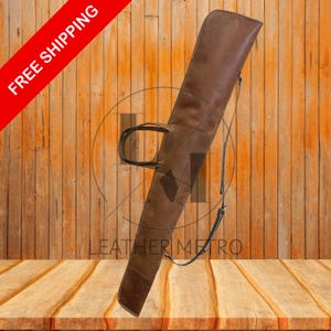 Leather Shotgun Slip Case for Hunting, Distressed brown shotgun case, rifle case, gift for hunters, personalization available , Handmade