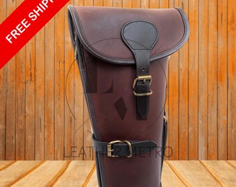 Handmade Leather Shotgun Case, Fleece Lined, Hunting Scabbard (51 in)