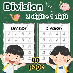 2 Digit By 1 Digit Division Worksheet