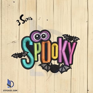 Spooky Halloween Embroidery Design – Machine Embroidery File – Halloween Applique – Instant Digital Download