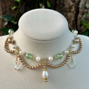 Handmade Beaded Butterfly Necklace: Fairycore Elegant Jewelry