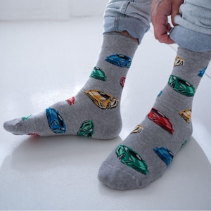 Super Sport Racing Cars Unisex Socks, Socks, Funny Socks, Crazy Socks, Colorful Socks, Gift Idea, Perfect Gift, Mismatched