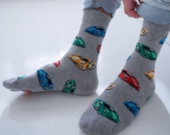 Super Sport Racing Cars Unisex Socks, Socks, Funny Socks, Crazy Socks, Colorful Socks, Gift Idea, Perfect Gift, Mismatched