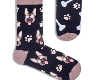 German Shepherd Dog Unisex Socks, Socks, Funny Socks, Crazy Socks, Colorful Socks, Gift Idea, Perfect Gift, Mismatched